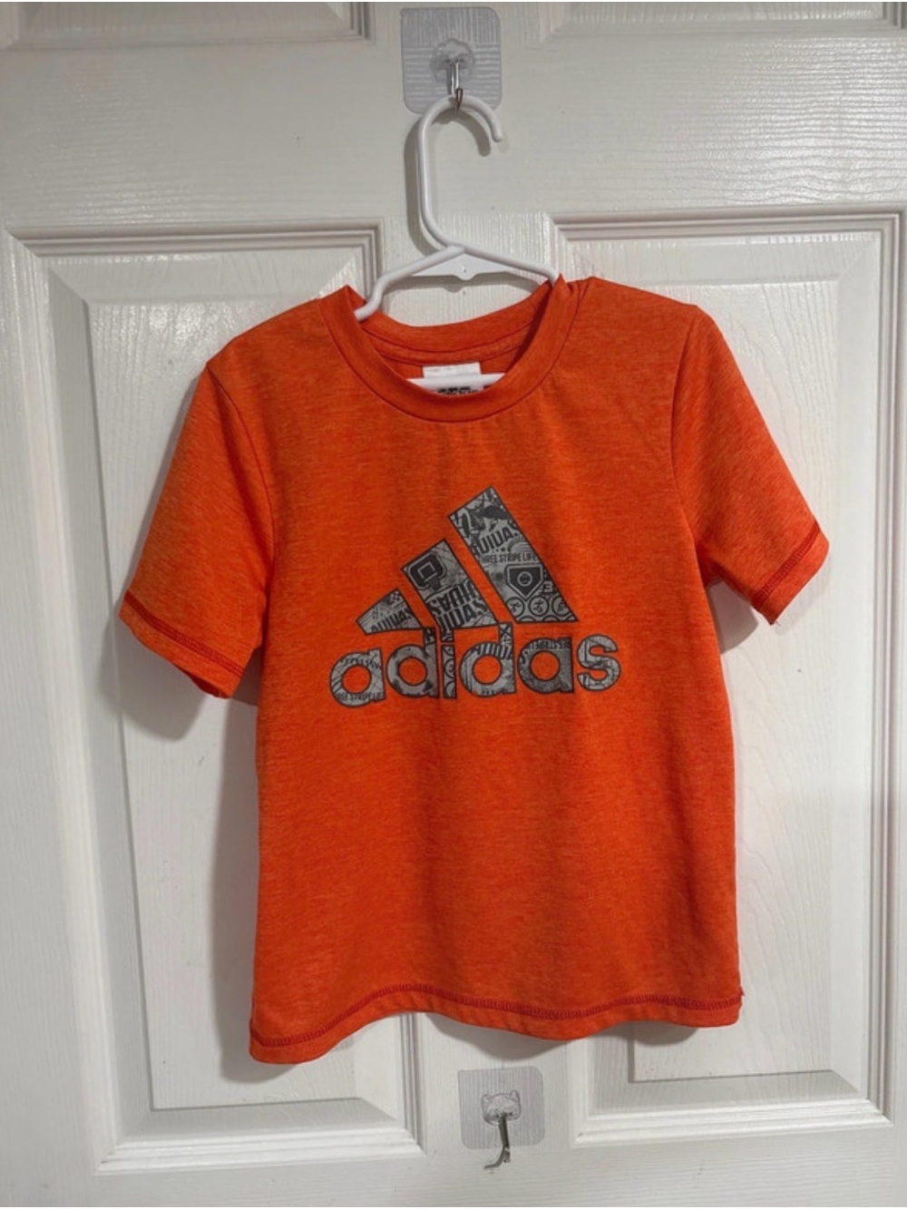 Adidas Kids Orange Graphic Logo Tee